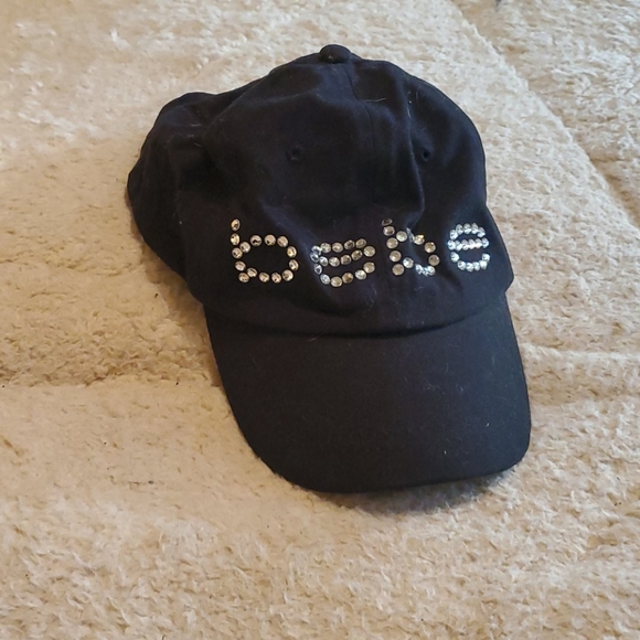 EUC Bebe logo authentic Rhinestone velcro hat
